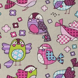 Tessuto Cotone Uccellini